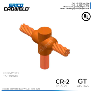 CADWELD Molde Empalme Tipo GT (1/2" – 1/0) GTC-152C