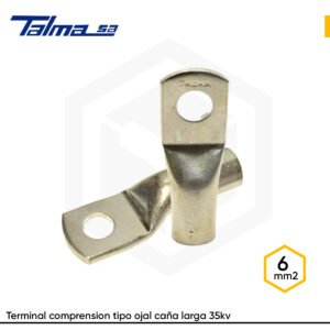 Terminal comprension tipo ojal 6mm2 (3/16") caña larga talma