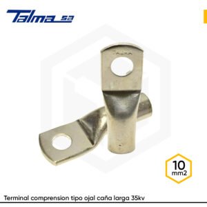 Terminal comprension tipo ojal 10mm2 (3/16") caña larga talma