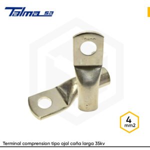 Terminal comprension tipo ojal 4mm2 (3/16") caña larga talma