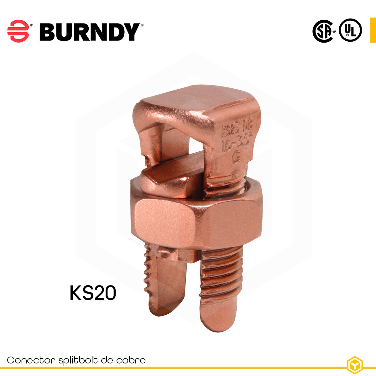 BURDNY-CONECTOR-SPLITBOLT-DE-COBRE Conector Split Bolt de cobre marca BURDNY para empalmes eléctricos