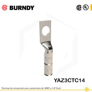 BURNDY TERMINAL DE COMPRESIÓN 3AWG 1/4" STUD YAZ3CTC14