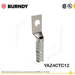 BURNDY TERMINAL DE COMPRESIÓN 4AWG 1/2" STUD YAZ4CTC12