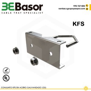 Conjunto KFS GS 208231, accesorio en acero galvanizado (GS) para bandeja rejilla BASORFIL, con peso de 0,25 kg/m.