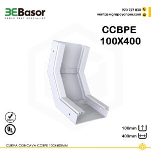 Alt text: Curva cóncava CCBPE 100×400 mm Ref. 210109 en PVC M1 UV.