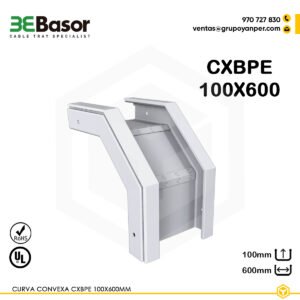 Alt text: Curva convexa CXBPE 100×600 mm Ref. 210126 en PVC M1 UV.