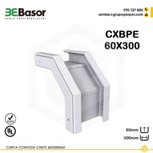 Alt text: Curva convexa CXBPE 60×300 mm Ref. 210122, en PVC M1 UV.