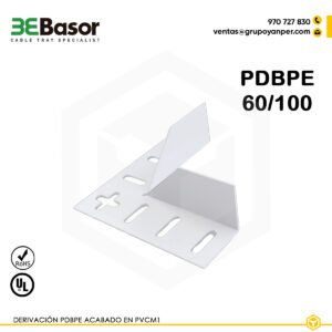 Derivación PDBPE 60/100 Ref. 210135, accesorio en PVC M1 UV para bandejas exteriores BPE, peso 0,24 kg/m.