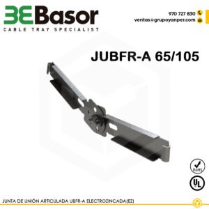 Junta de unión articulada JUBFR-A 209868 para bandeja rejilla BF2R, accesorio electrozincado (EZ) que permite uniones flexibles entre tramos, con peso de 0,12 kg/m.