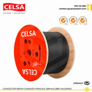 Alt text: Cable CELSA N2XOH unipolar 1x240 mm² libre de halógenos.