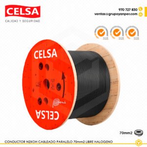 Alt text: Cable CELSA N2XOH unipolar 1x70 mm² libre de halógenos.