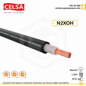 Alt text: Cable CELSA N2XOH unipolar 1x95 mm² libre de halógenos.