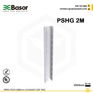 Perfil PSHG GSP 7035 de 2 metros, ancho 85 mm, alto 35 mm, perfil soporte para bandejas exteriores BPE, referencia 217282, peso 2,36 kg/m.