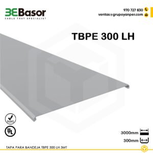 Alt text: Tapa TBPE LH 300 mm Ref. 225619, cubierta en PVC M1 UV de 3 m para bandejas BPE LH.
