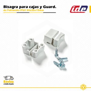 Bisagra IDE para cajas y guardamotores serie LIGHT, fabricada en poliamida y compatible con toda la gama de cajas estancas IP65.
