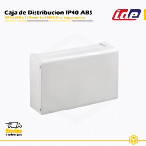 Caja de distribución IDE IP40 de 1×18 módulos con tapa opaca en ABS, instalación en superficie.