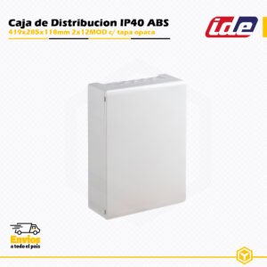 Caja de distribución IDE IP40 de 2×12 módulos con tapa opaca en ABS, instalación en superficie.