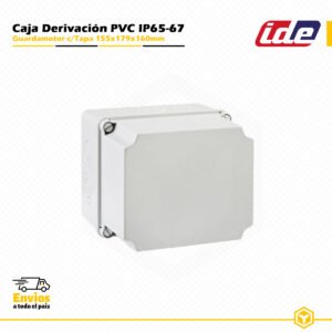 Guardamotor IDE estanco IP65-IP67 de PVC 155×179×160 mm con tapa opaca y entradas pretroqueladas para instalaciones eléctricas industriales.