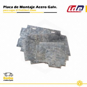 Placa de montaje IDE de acero galvanizado 317×226 mm, compatible con cajas plásticas serie LIGHT Ref. 322.