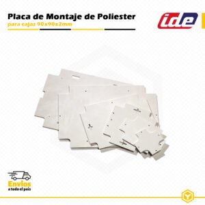 Placa de montaje IDE de poliéster reforzado con fibra 90×90 mm, compatible con cajas plásticas estancas serie LIGHT Ref. 111.