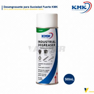 Aerosol KMK Industrial Degreaser 500 mL, desengrasante industrial de secado rápido para eliminación de grasa y aceite en piezas mecánicas.