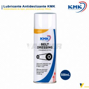 Lubricante antideslizante KMK Belt Dressing en aerosol de 500 mL para fajas y correas industriales, diseñado para prevenir el patinaje y mejorar la tracción.