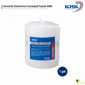 Solvente dieléctrico KMK Electra Cleaner 43 kV en envase industrial de 1 galón para limpieza de motores y equipos eléctricos