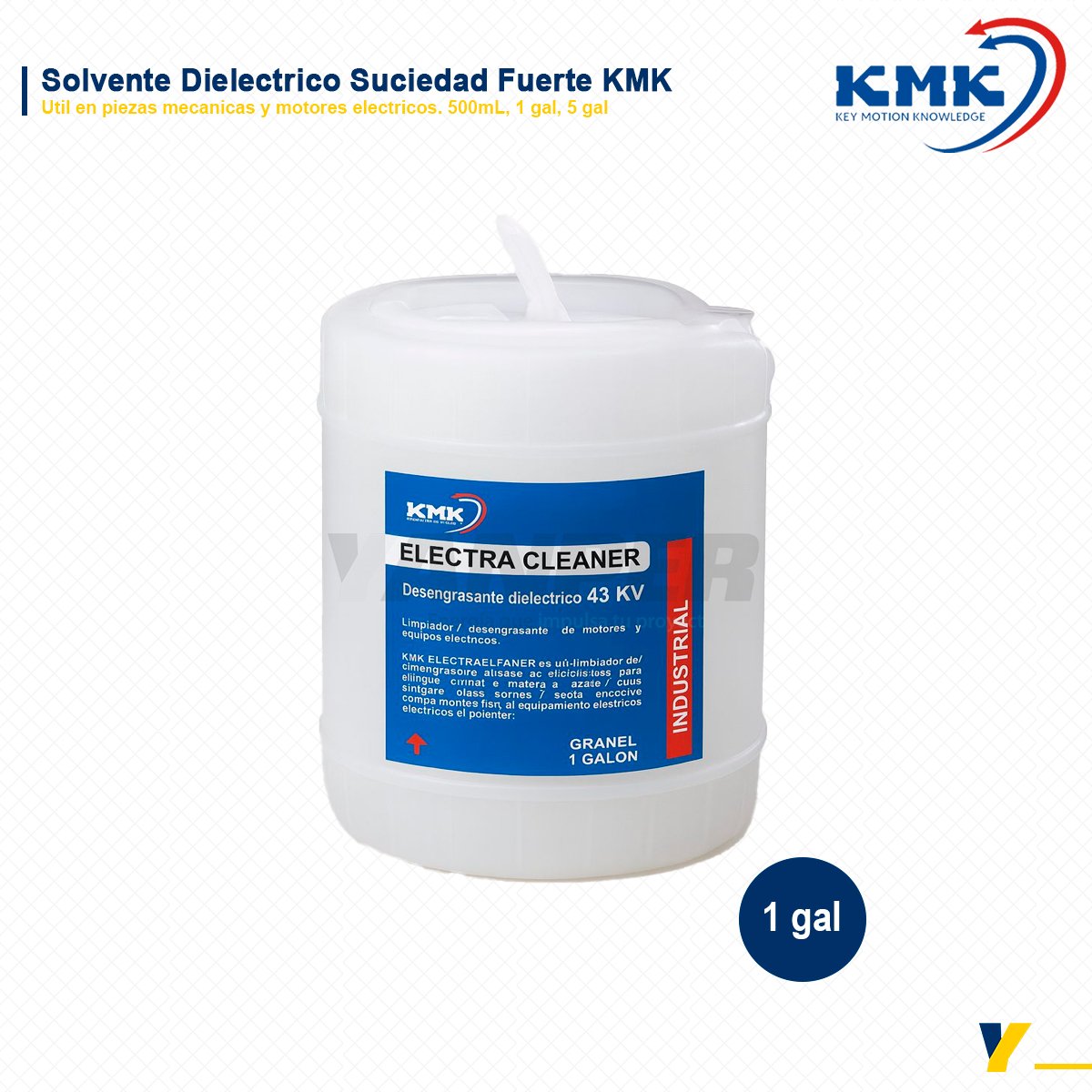 SOLVENTE-DIELECTRICO-1GAL Solvente dieléctrico KMK Electra Cleaner 43 kV en envase industrial de 1 galón para limpieza de motores y equipos eléctricos