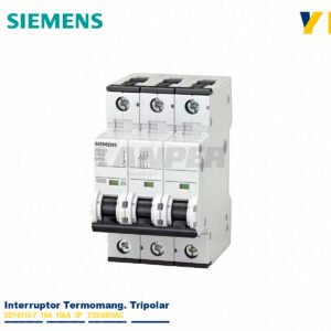 SIEMENS Interruptor Termomag. para Riel 5SY4310-7 10A 10kA 3P 230/400VAC